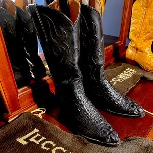 Custom made crocodile lucchese cowboy boot